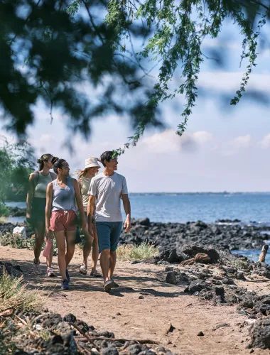 Hikers on the Ala Kahakai National Historic Trail on the island of Hawai'i