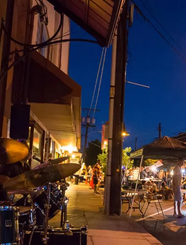 The street of Wailuku and music at night Maui