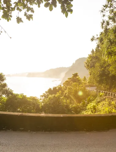 Coastal road with scenic views of the ocean