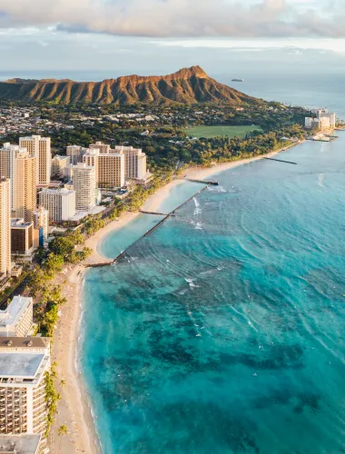 Waikiki Beach with Leahi (Diamond Head) in the background