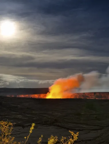 View of a volcano at Hawaii Volcanoes National Park, Hawaii Island