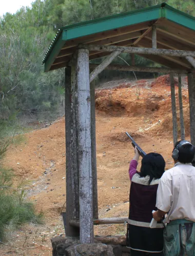 Shooting clays on Lanai