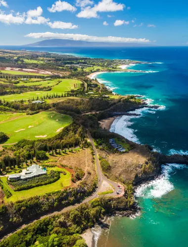 Aerial of the Kapalua Golf Course on Maui in Hawaiʻi
