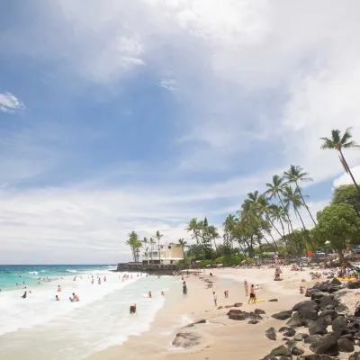Crystal clear beaches in Kona on the island of Hawaii