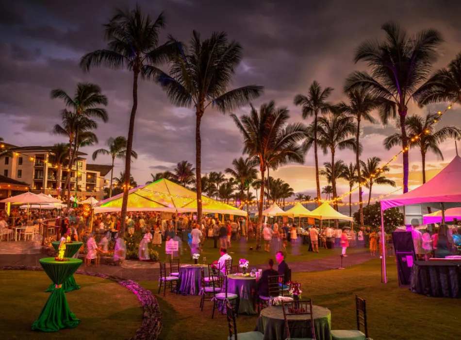 Montage Kapalua Bay hosts the kickoff Gala Grand Tasting a walk-around tasting of premium wines & Kapalua Restaurants