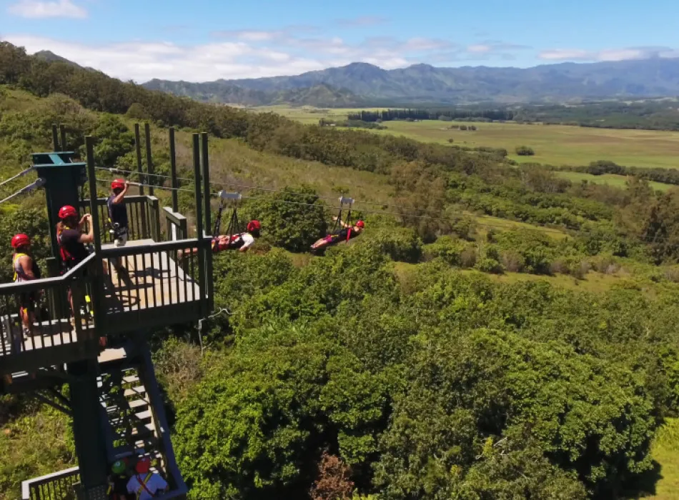 Outfitters Kauai zipline at Kipu Ranch