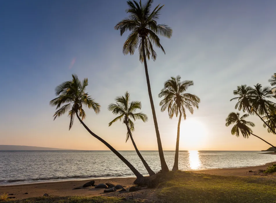 Beautiful day at Kaunakakai Beach on Molokaʻi in Hawaiʻi