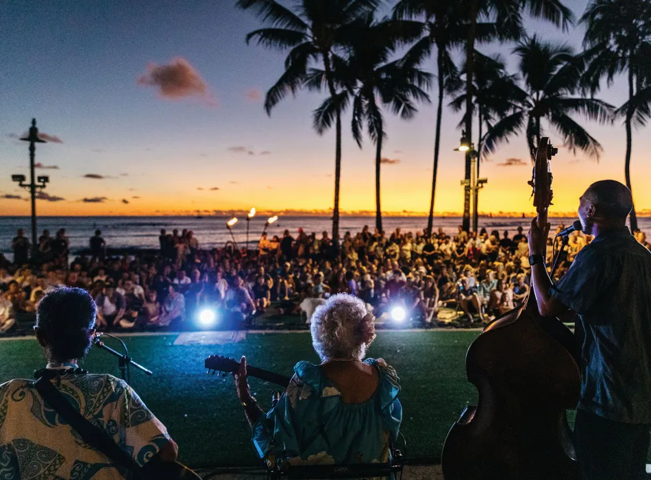 Musical performance during a festival on Oʻahu in Hawaiʻi