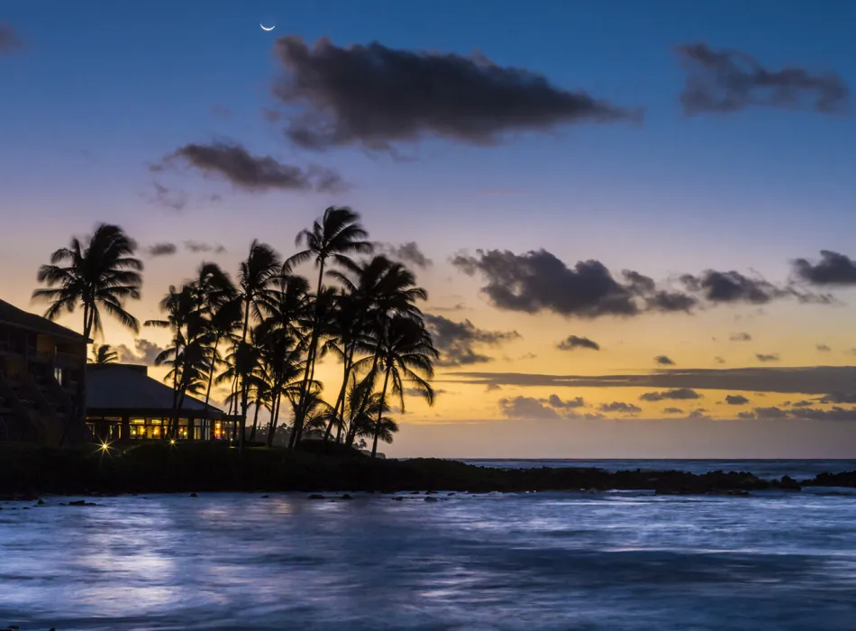 Kauai sunset and shoreline