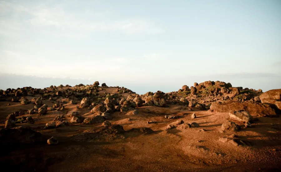 View of rocky Hawaii landscape